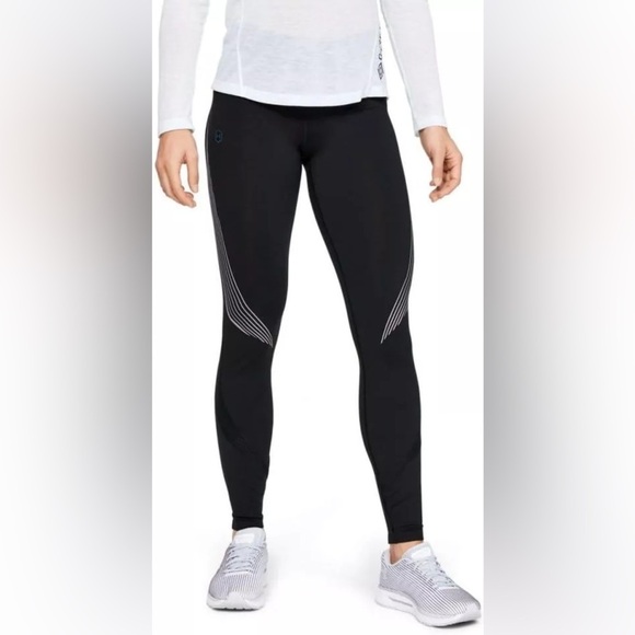 UNDER ARMOUR Leggings W UA Rush Run Stamina Compression Tight Black Size Medium - Picture 2 of 11